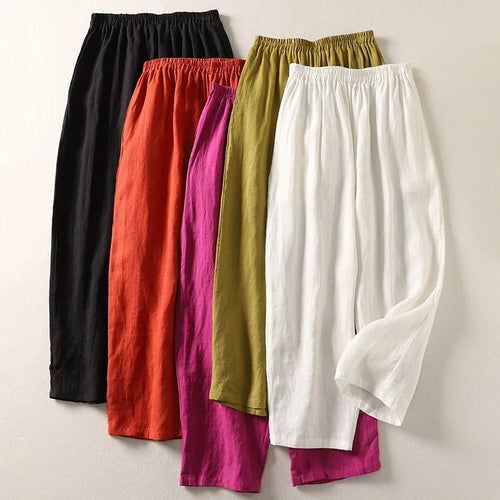 Amalia™ — Pantalon fluide en lin et coton aéré