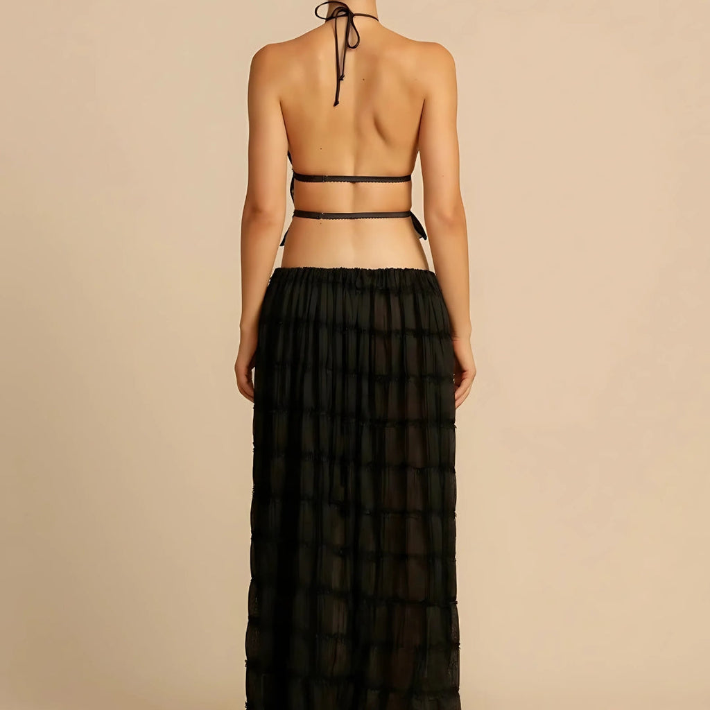 Sablea Set — Onyx Halter & Maxi Skirt