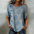 Blouse à motif feuilles vintage