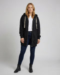 The Lyra Longline Zip Hoodie — Midnight