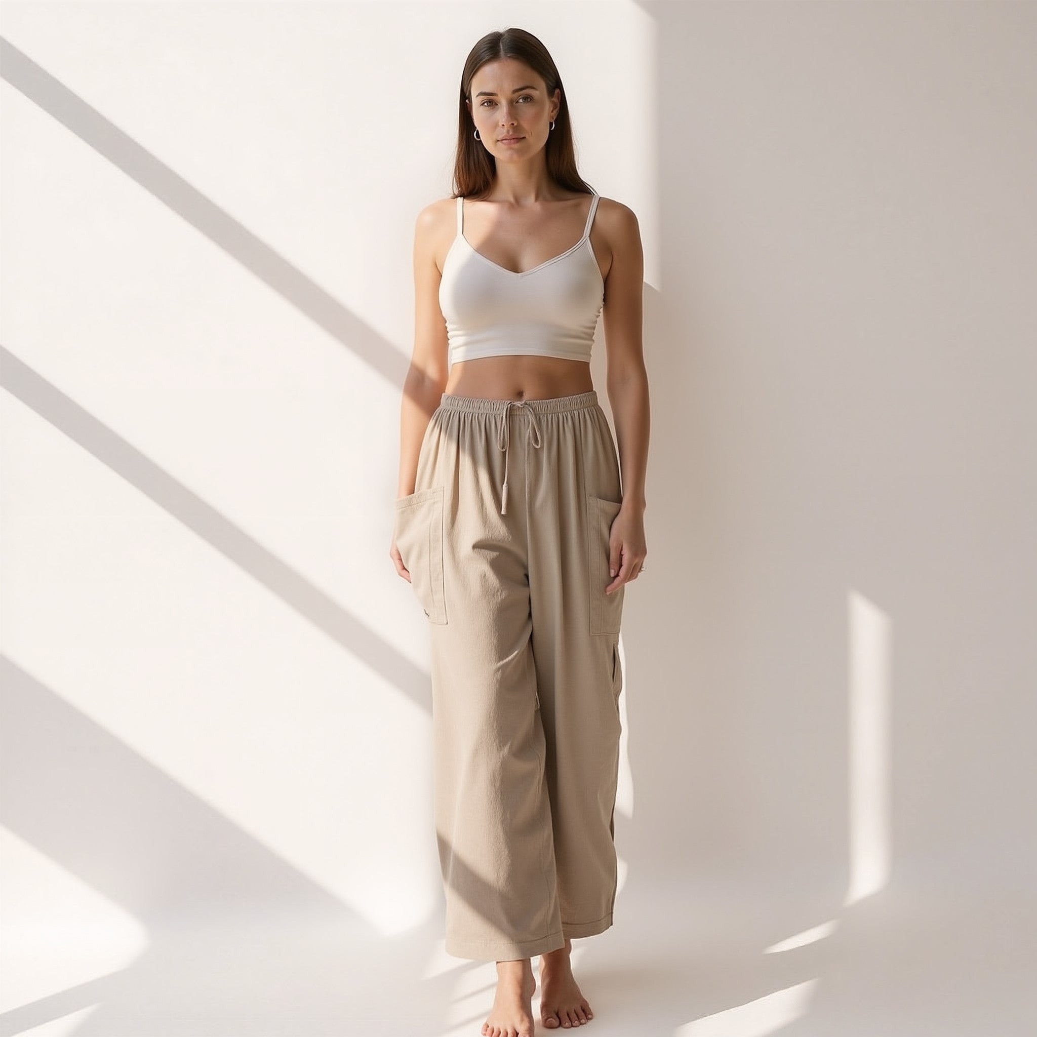 The Arlen Cargo — Dune Wide-Leg Pants