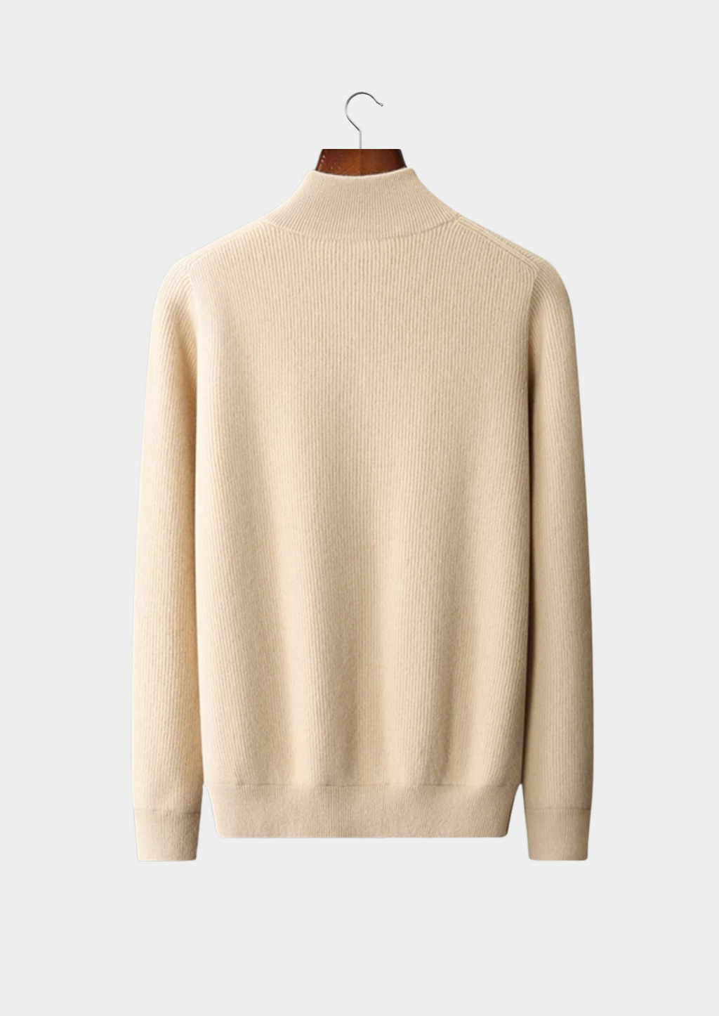 Cardigan zippé côtelé en laine mérinos extra fine pure