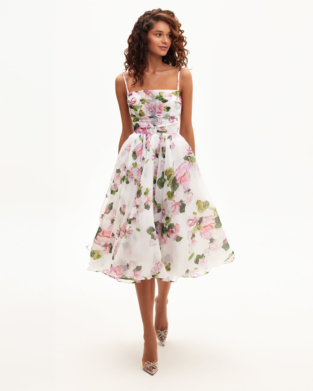 EMERY | Robe fleurie mi-longue