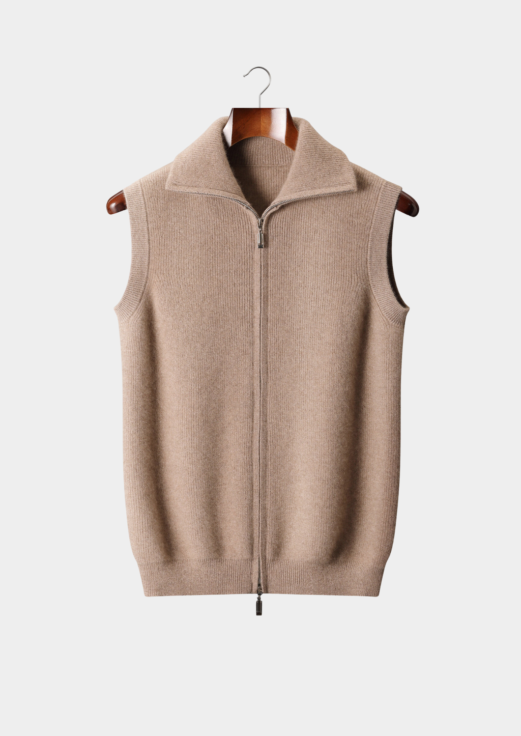 GILET CHAUFFANT BEIGE EN CACHEMIRE PUR