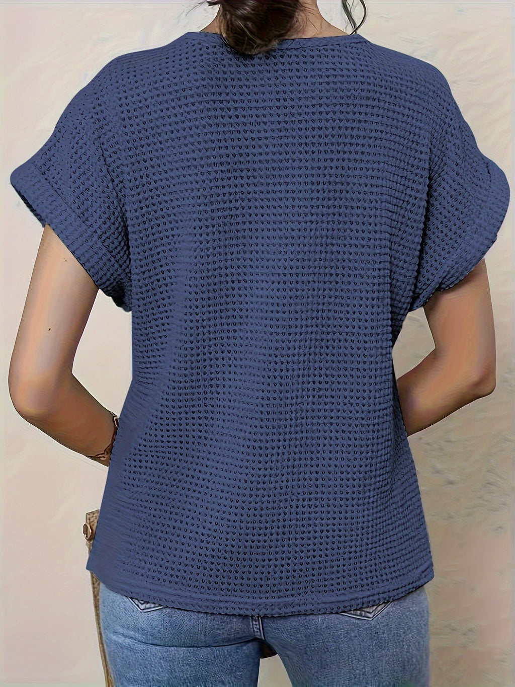 Violet | Détail Haut avec Motif Tricoté