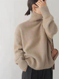 The Eira — Oversized Turtleneck Sweater in Dune