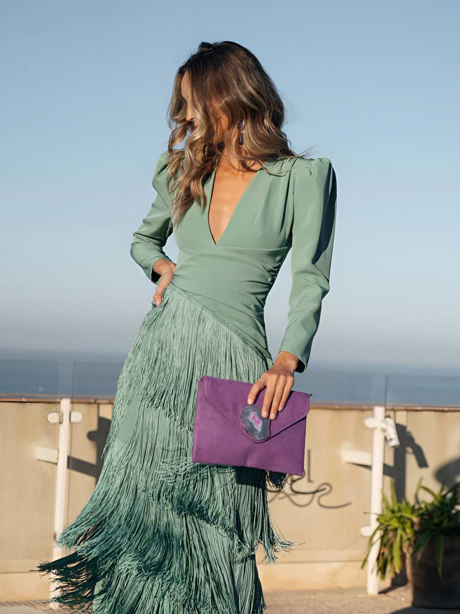Robe évasée avec franges élégantes - Maison Claire et Sylvie