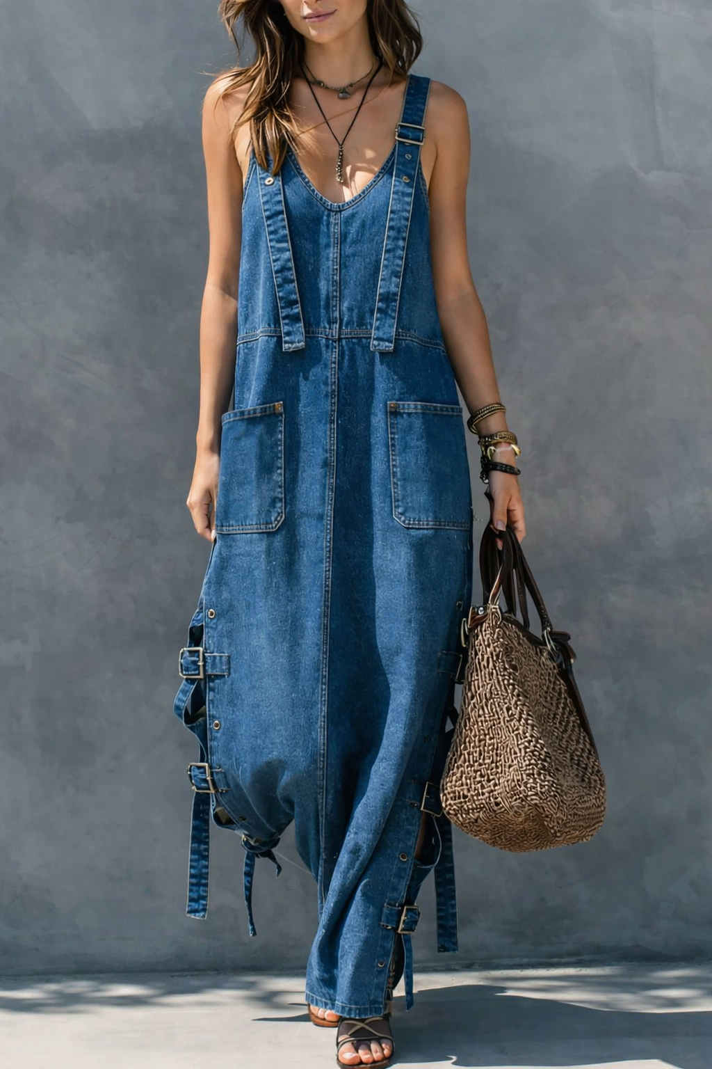 Harper | Combinaison en jean avec taille élastique