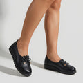 Sophie — Noir Leather Moccasins