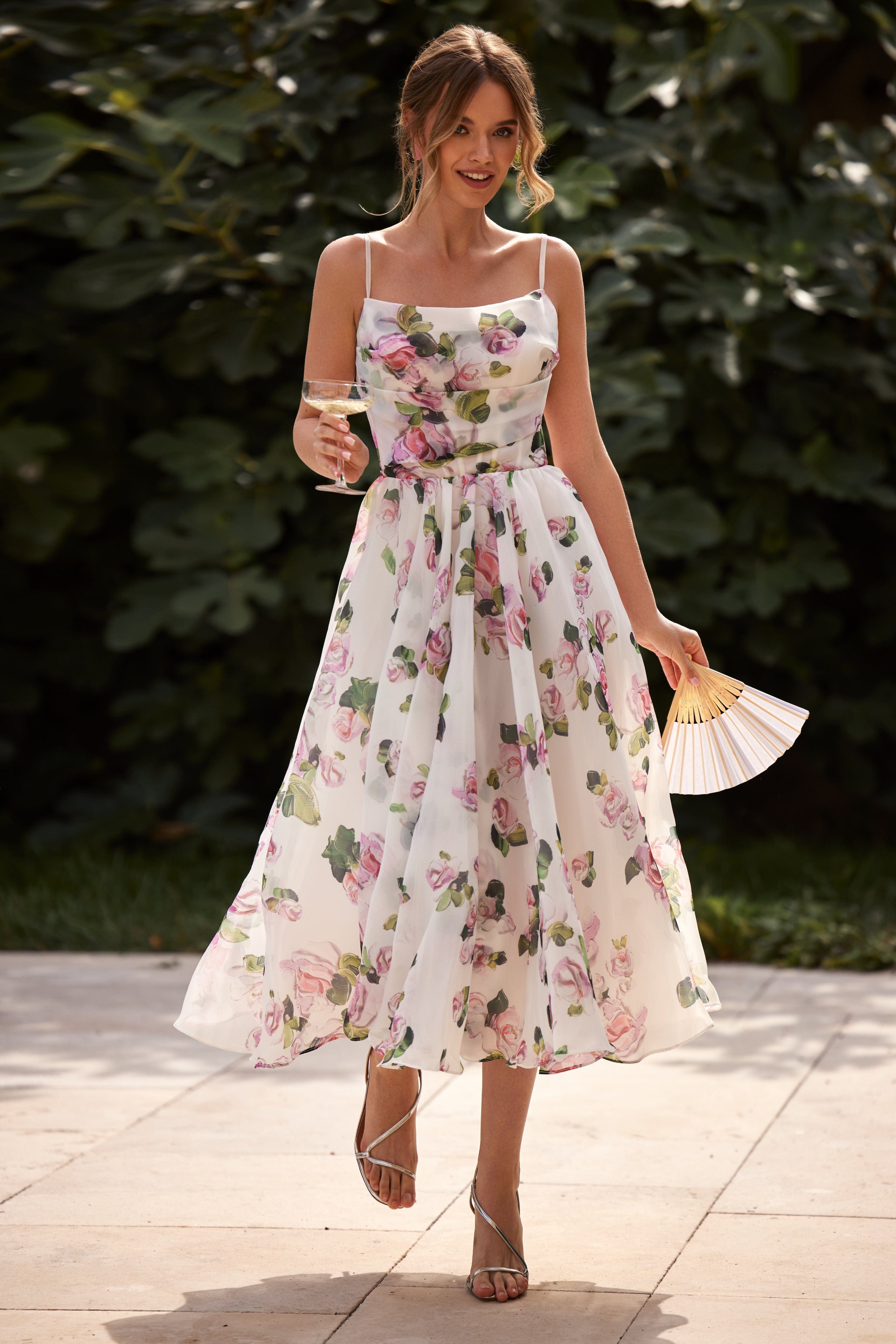 EMERY | Robe fleurie mi-longue