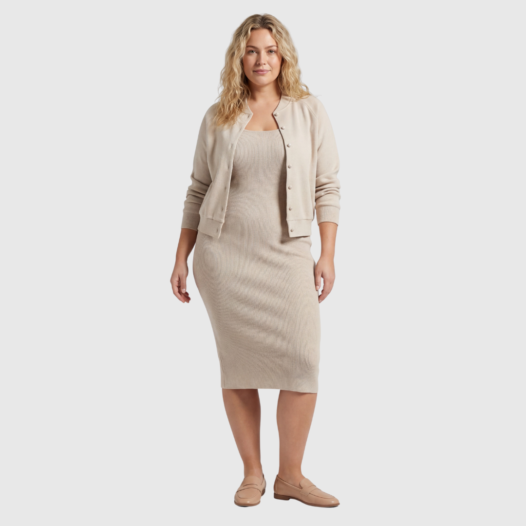 The Kaelen Set — Onyx Knit Blazer & Dress