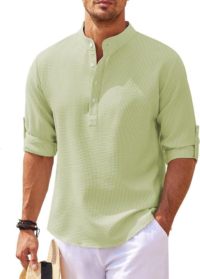 The Anselm — Band-Collar Button-Up Shirt