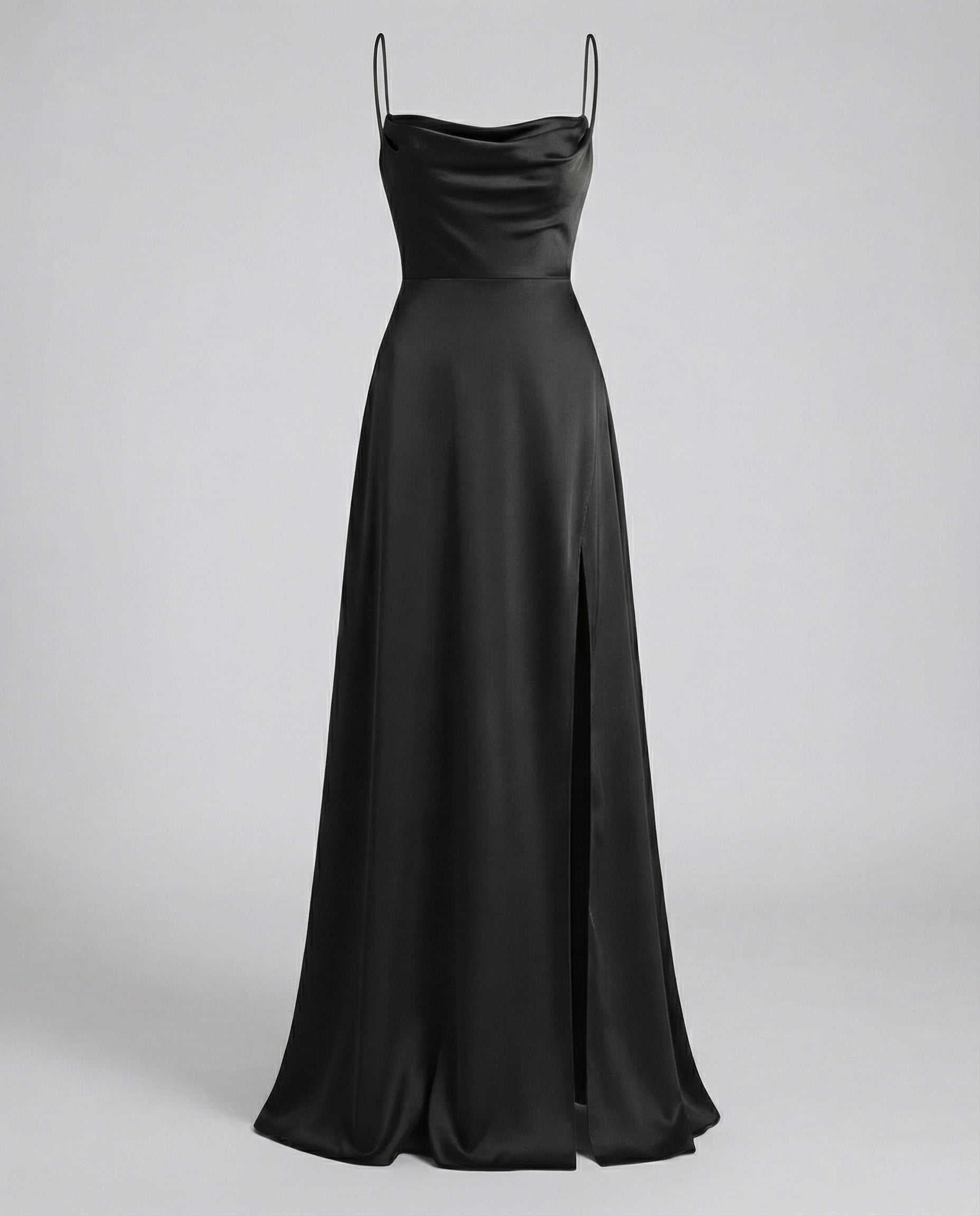 The Elara — Crimson Satin Maxi Dress