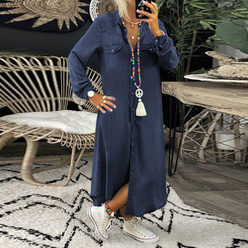 Adeline | Robe chemise en denim