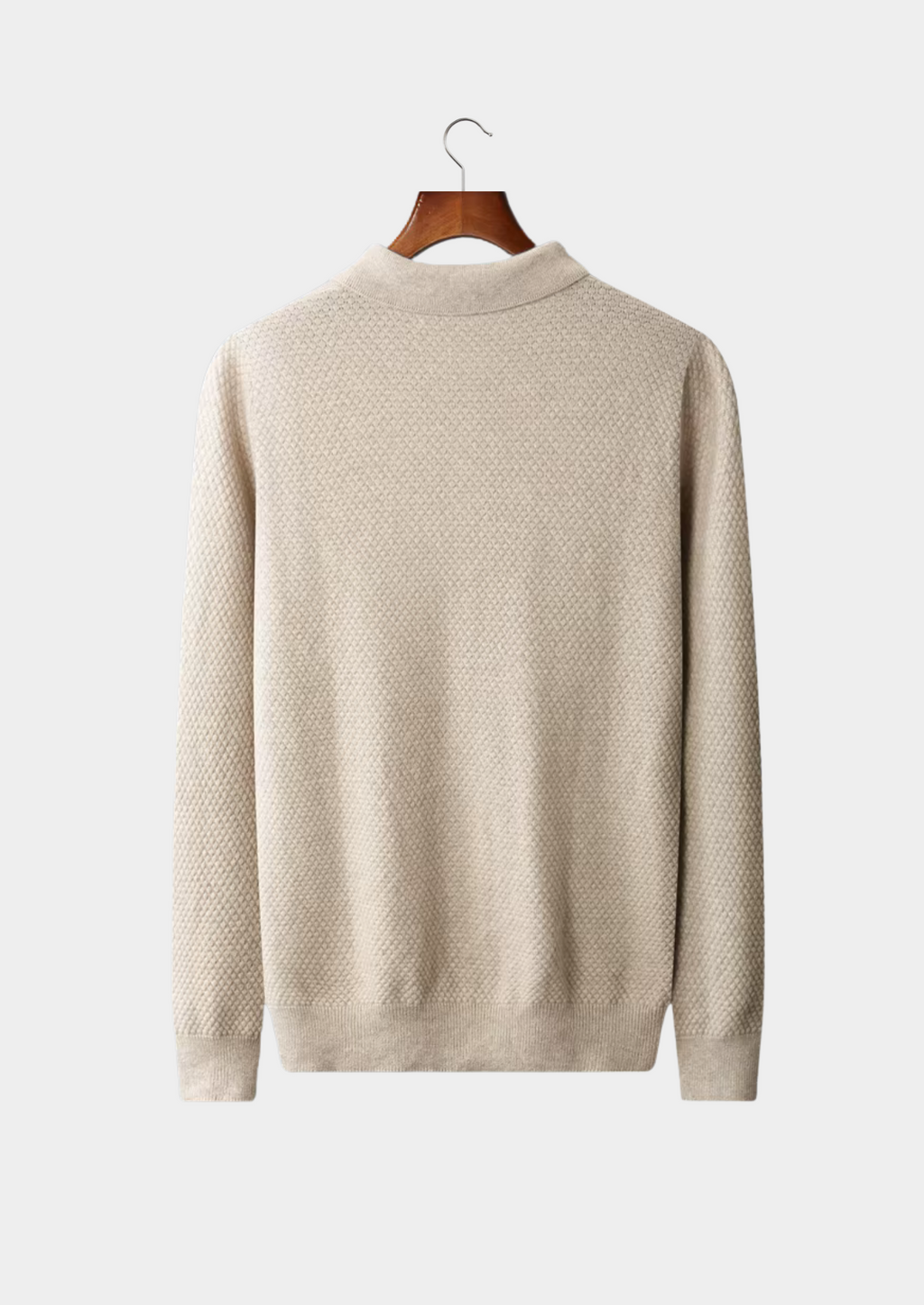 Pull polo texturé en cachemire premium