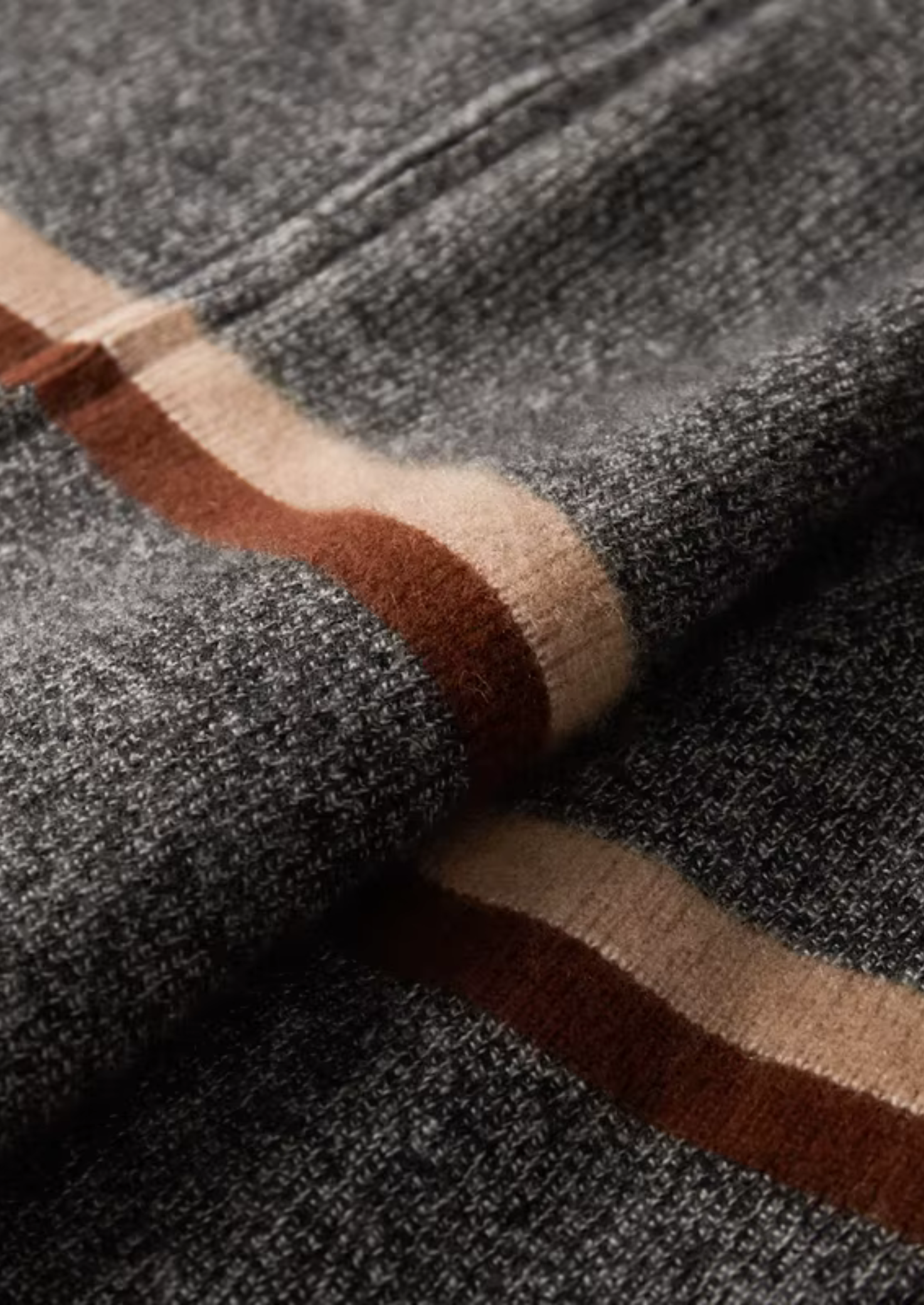 Cardigan rayé zippé en cachemire pur