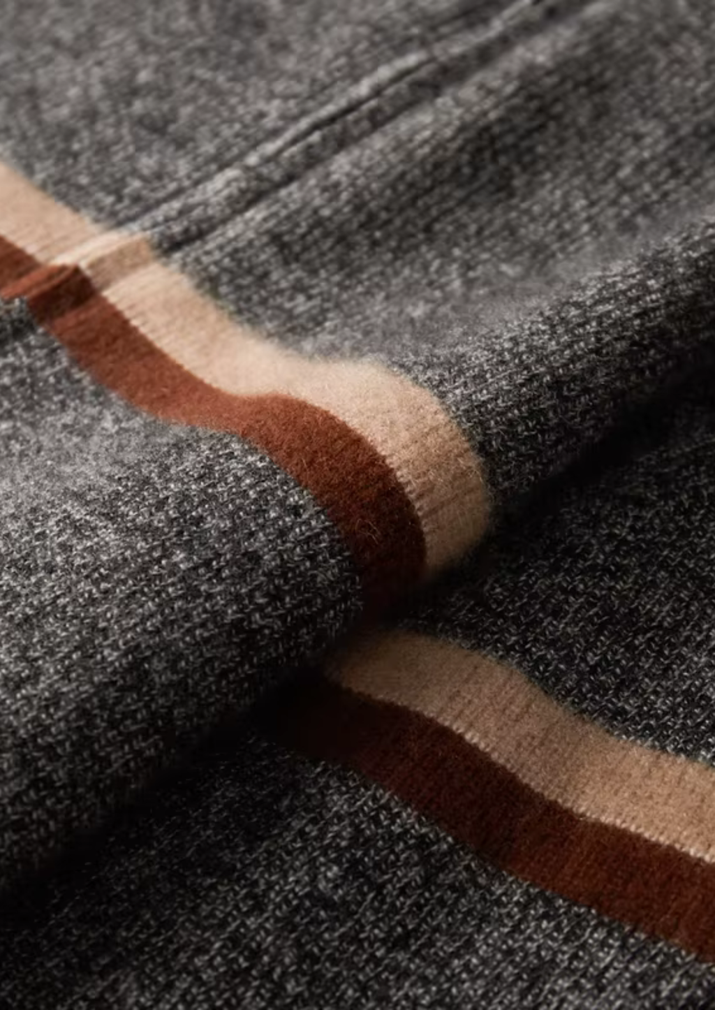 Cardigan zippé rayé en cachemire pur