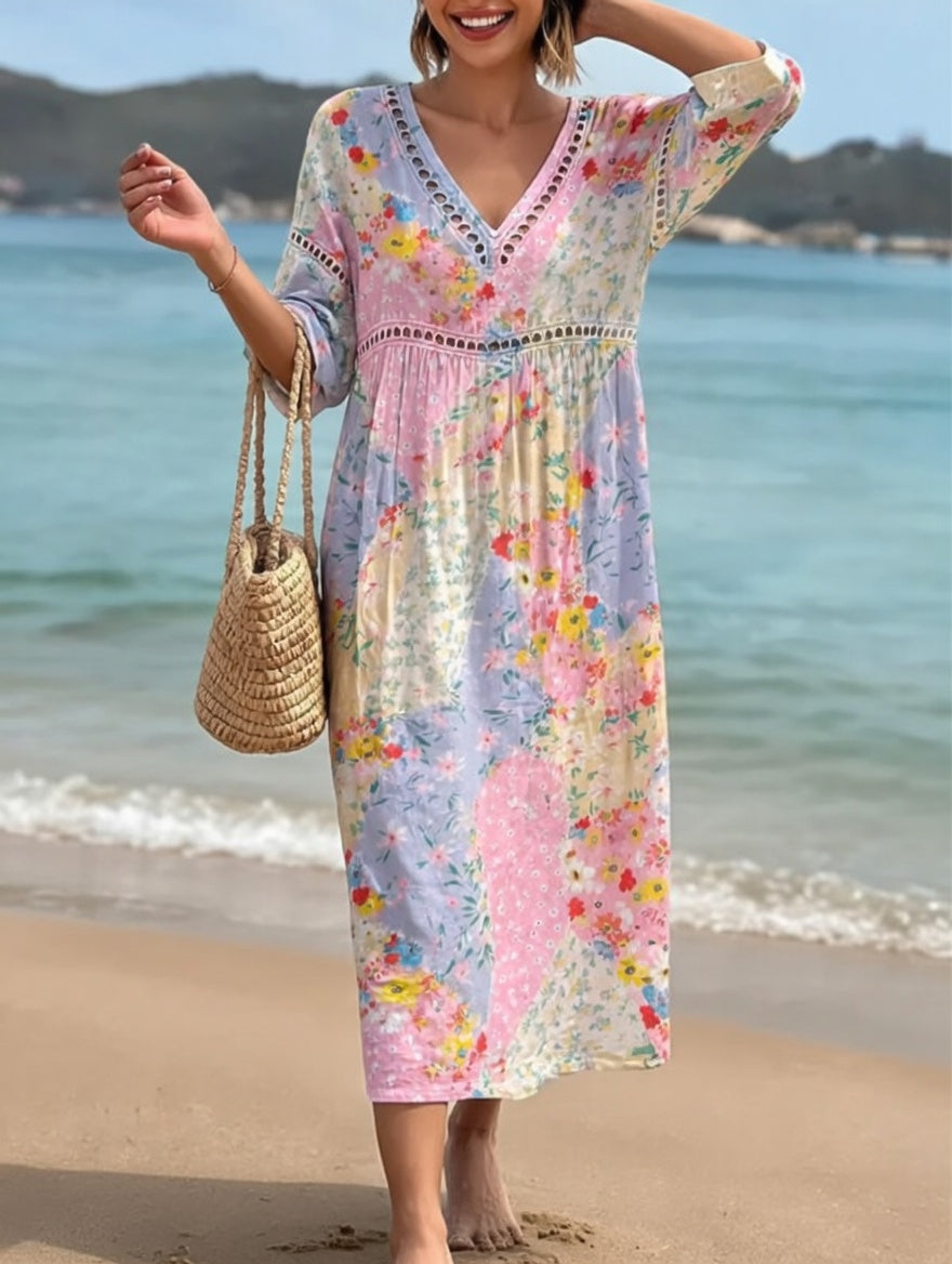 Lysiane™ — Robe fluide fleurie charme d'été
