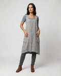 The Liora Pinafore — Slate Cotton