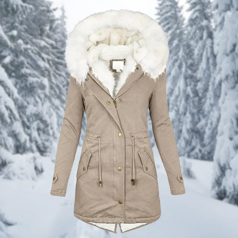 The Sanna Parka — Cobalt Faux Fur Trim