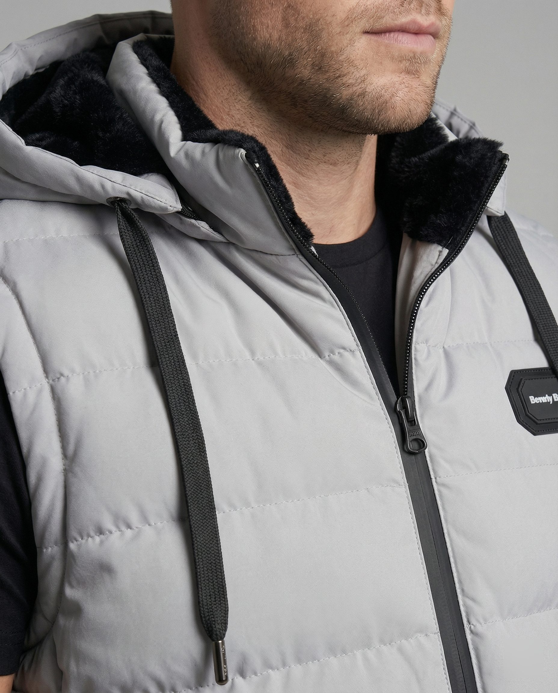 The Kael — Quilted Hooded Vest in Slate