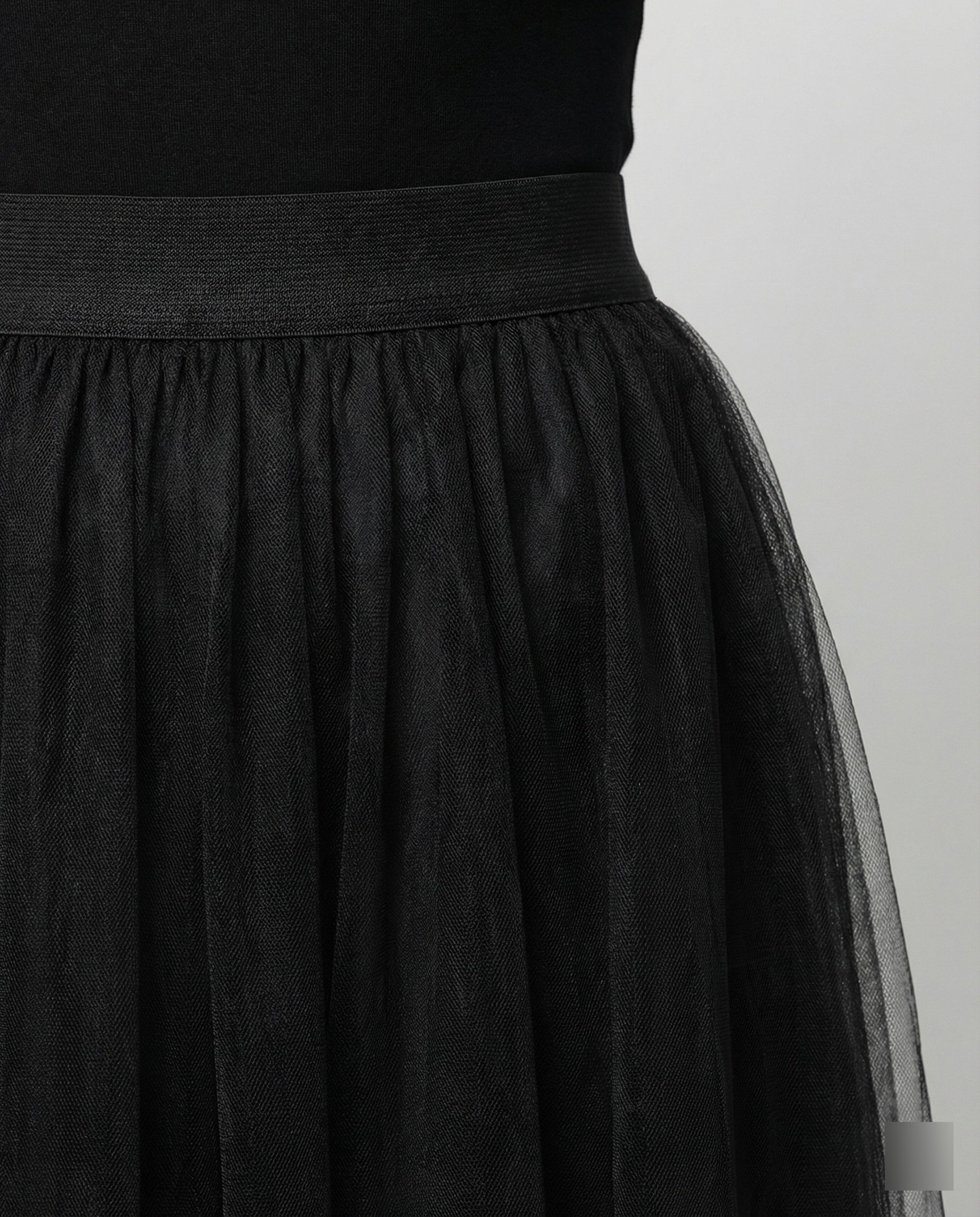 Flora Skirt — Black Tulle