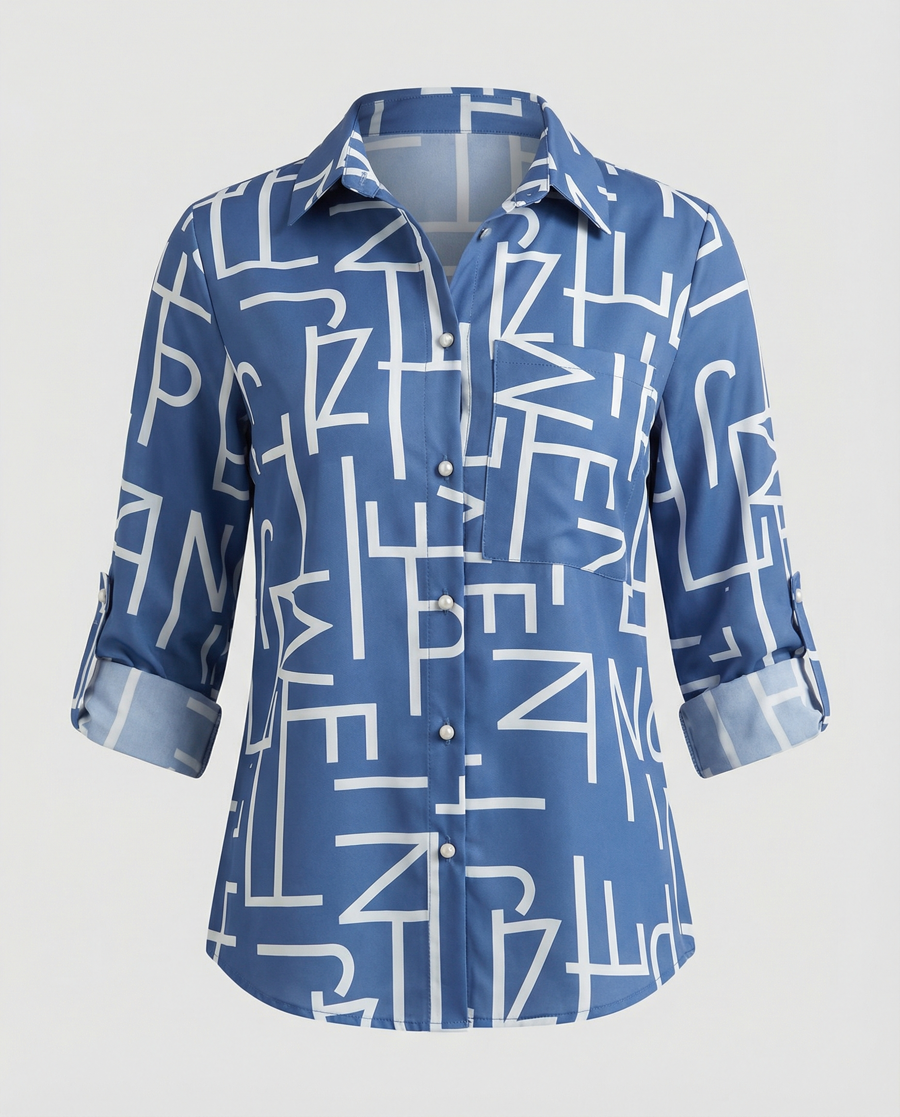 The Liora — Blue Script Shirt