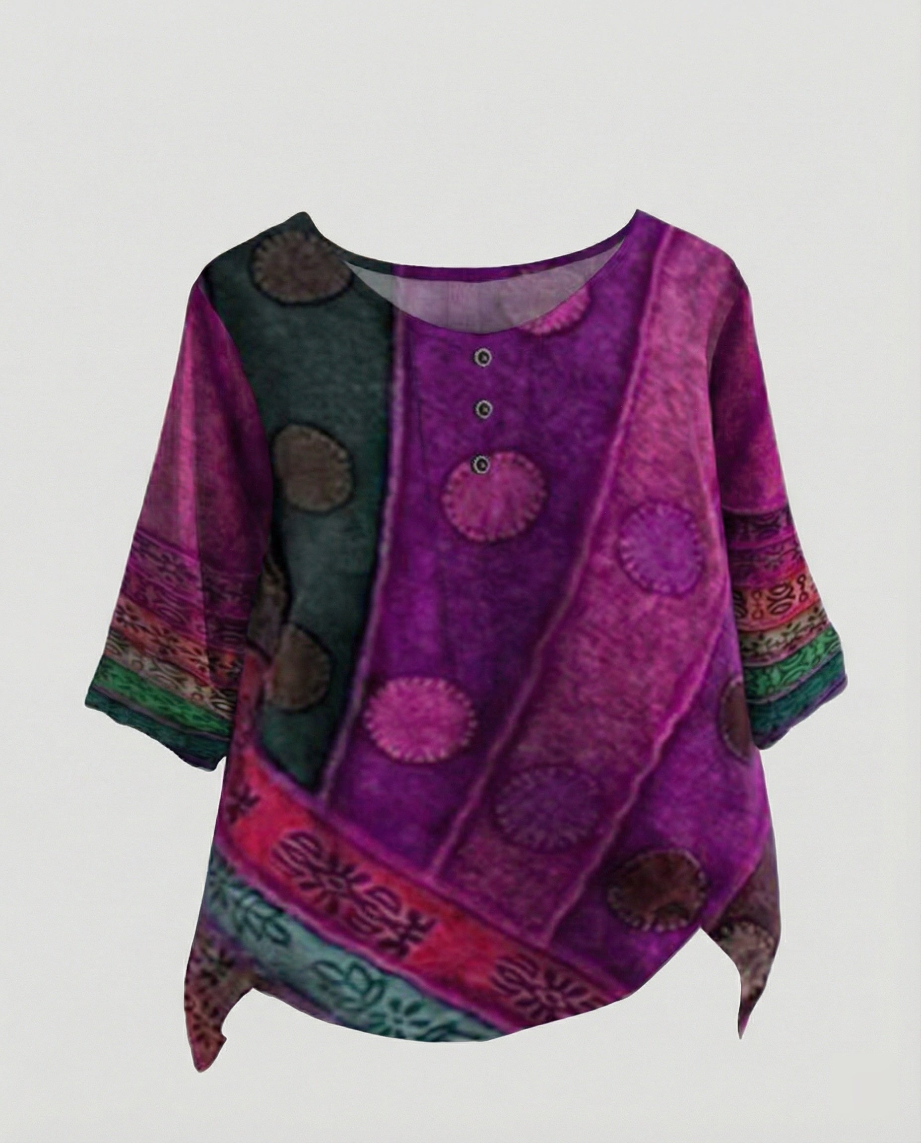 The Kaia Tunic — Evergreen Patchwork