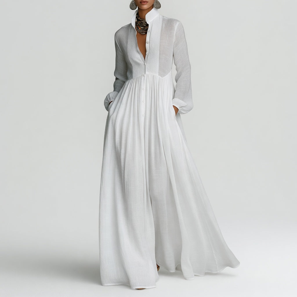Élisa™ — Robe Maxi Minimaliste Élégante