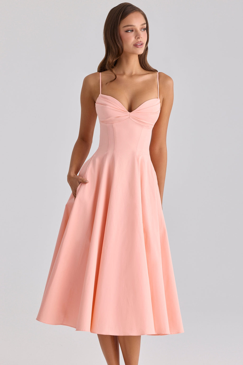 JASMYN | Robe Midi Drapée