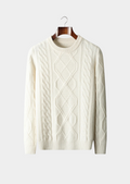 Pull col rond d'hiver en laine mérinos extra-fine pure