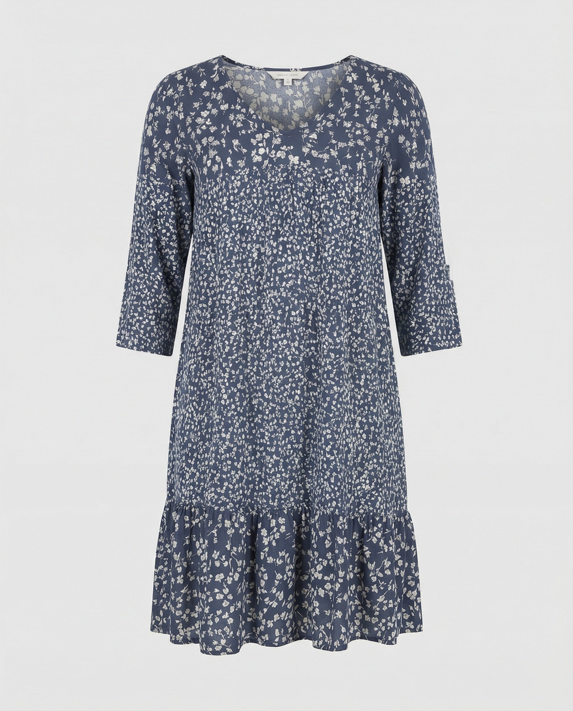 The Ivara — Blue Floral Midi Dress