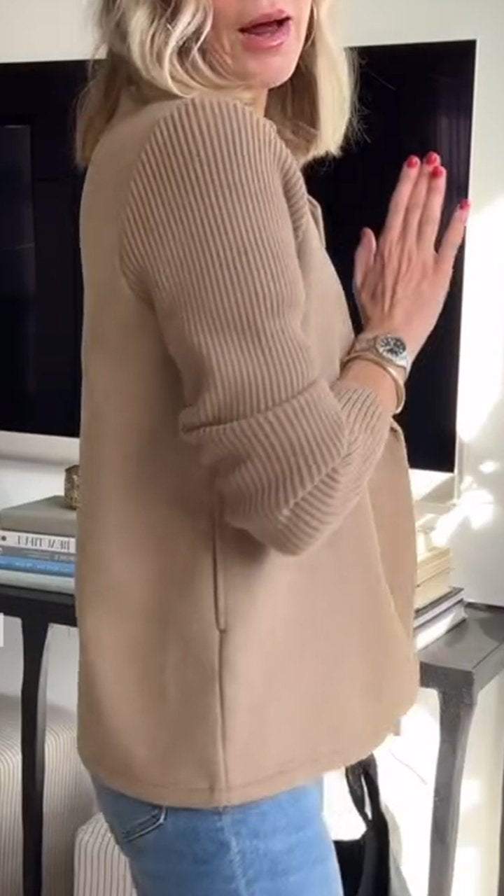 The Elara Knit Blazer — Chestnut