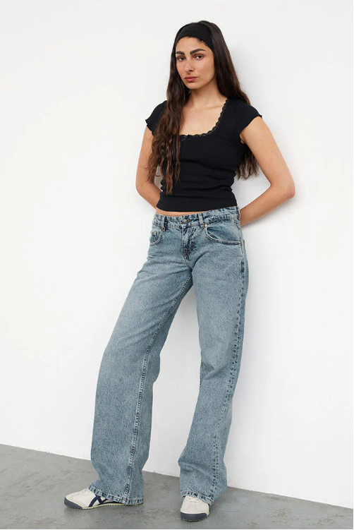 The Roxy — Azure Wide-Leg Denim