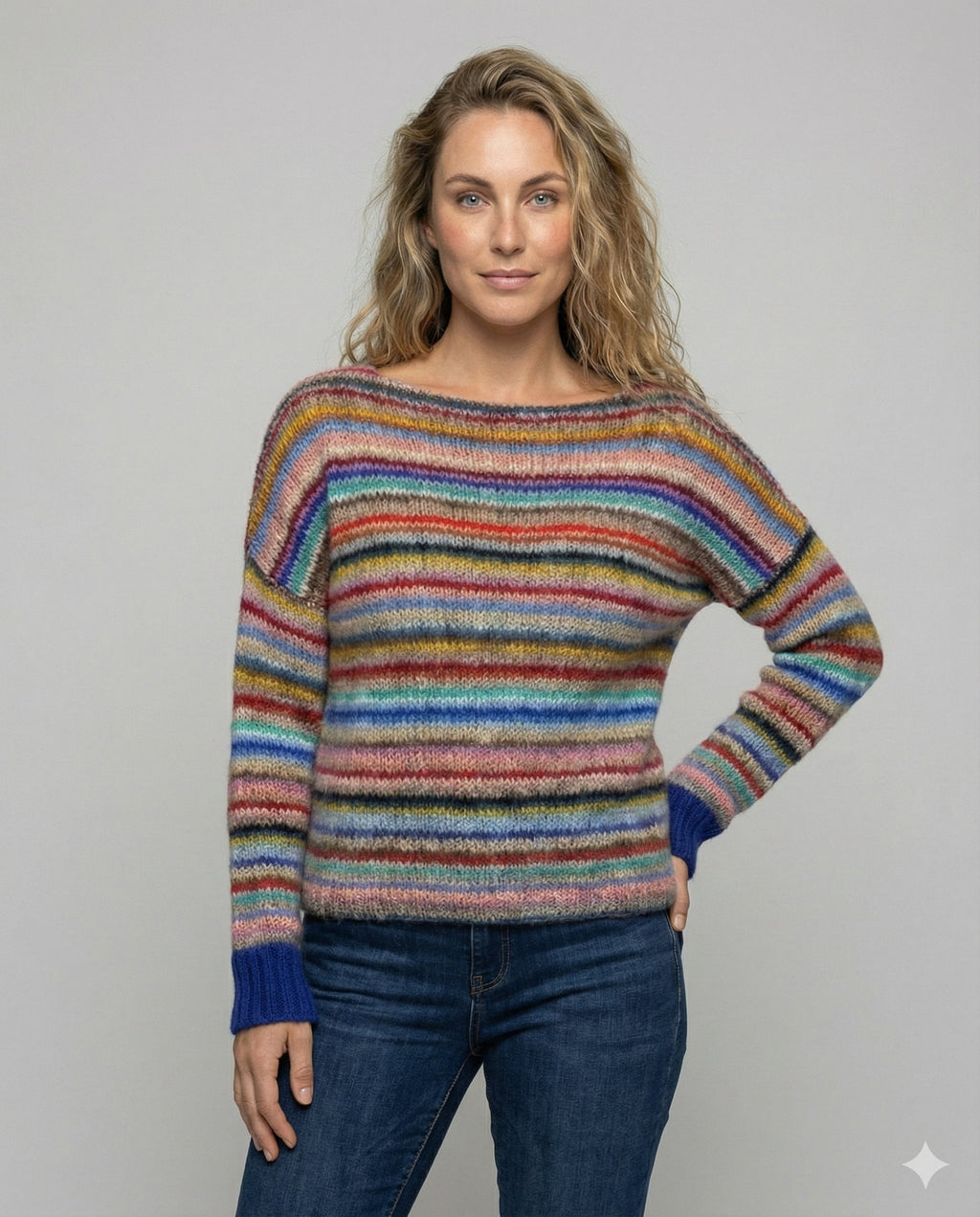 The Ylva Nordic Pullover — Cerulean Mosaic