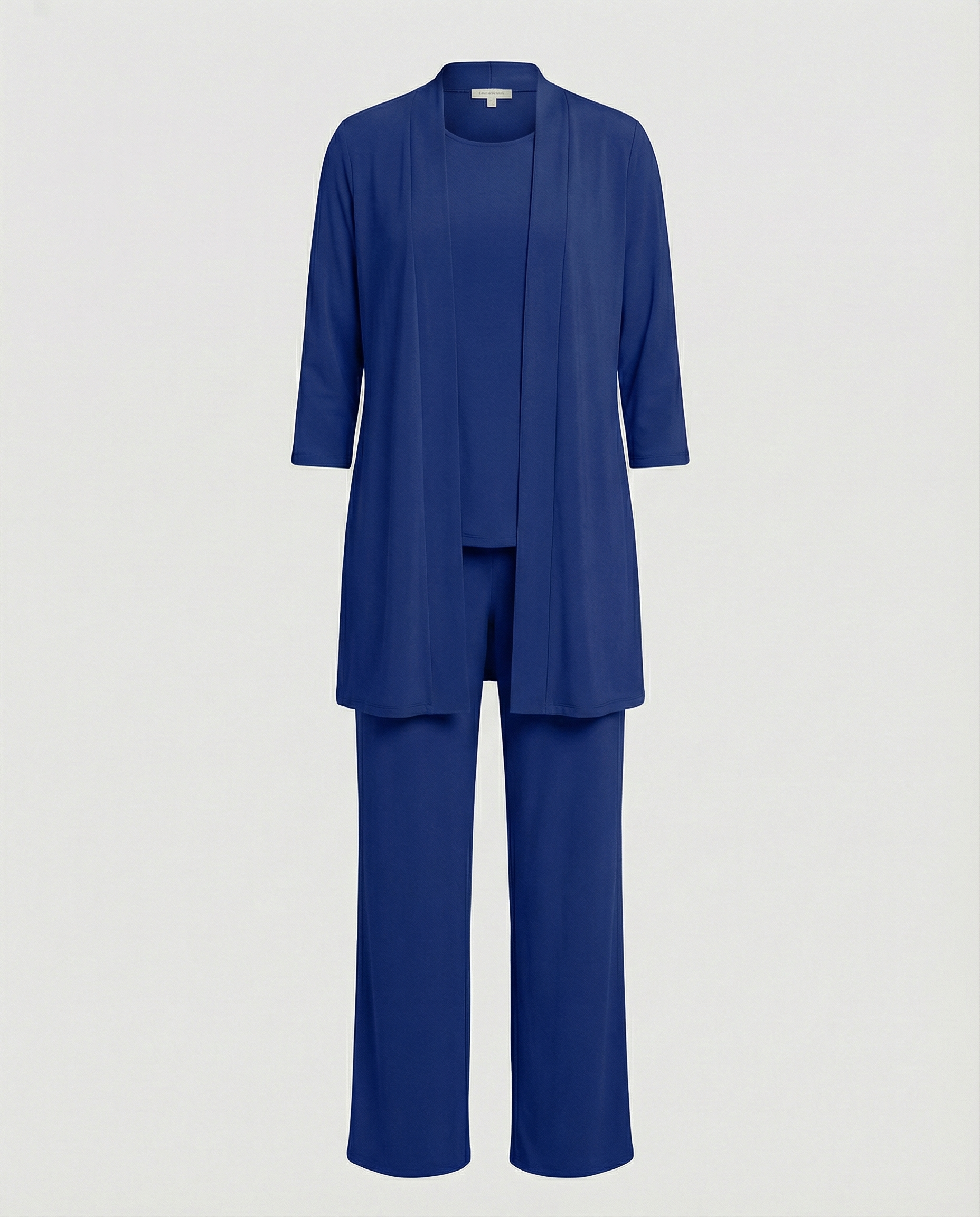 The Liora Set — Slate Open-Front Cardigan & Wide-Leg Pants