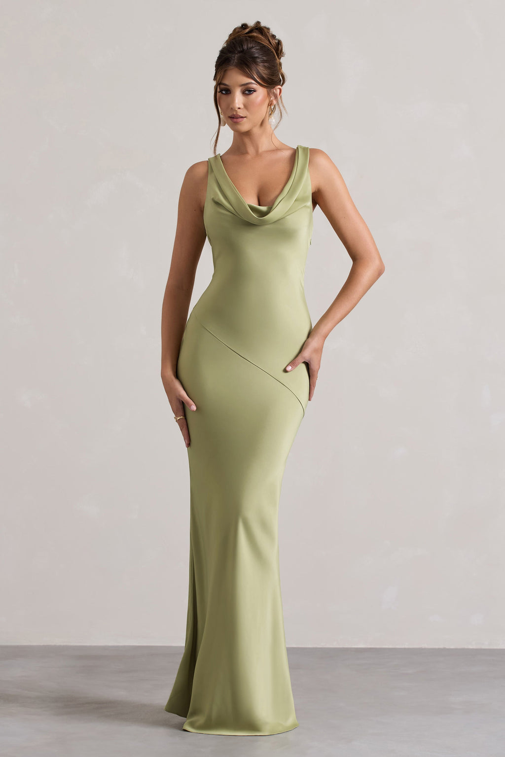 LENA | Robe Maxi au Style Minimaliste avec Encolure Drapée