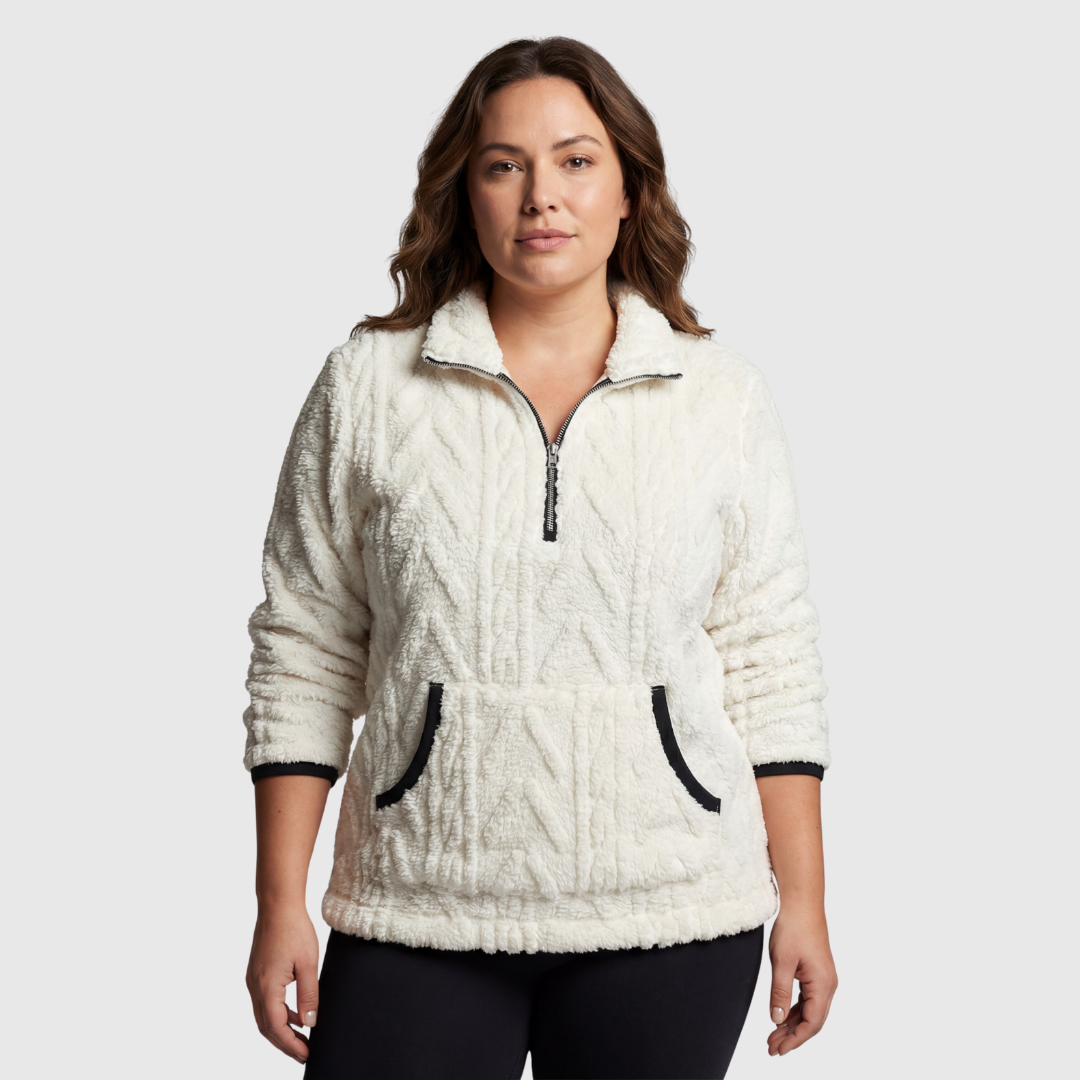 The Elia Zip Fleece — Chalk