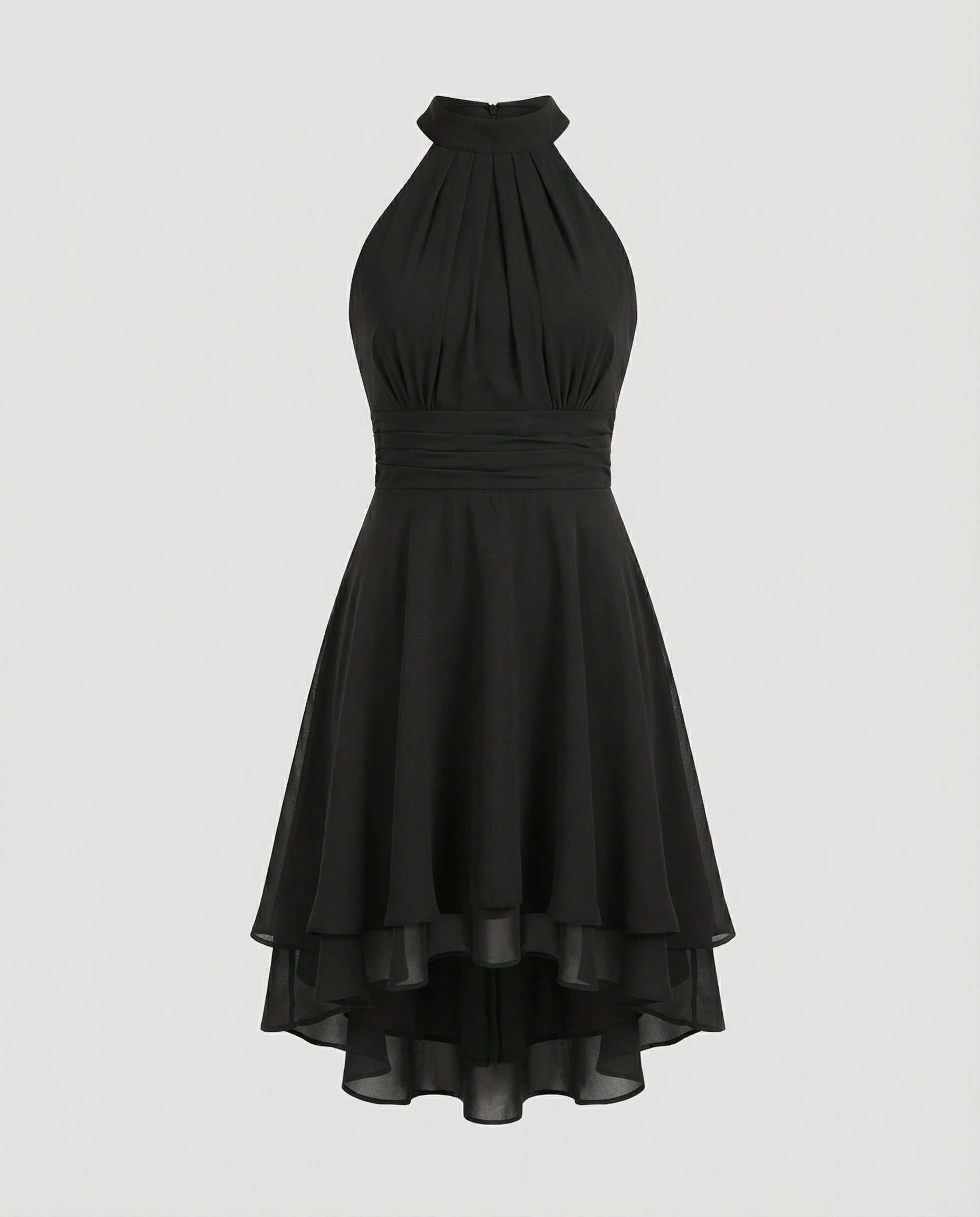 Isla Ruffle Dress — Midnight