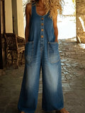 Saylor | Salopette en denim en coton vintage délavé