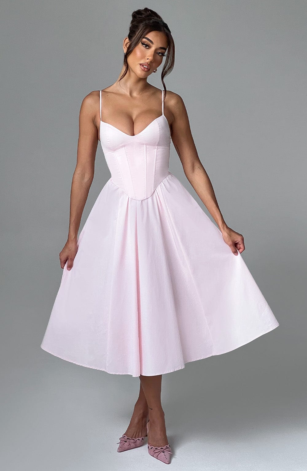 MAILEEN | Robe Midi Élégante avec Design Corset