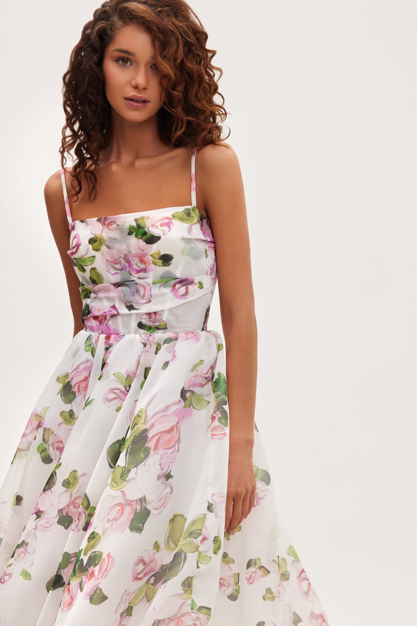 EMERY | Robe fleurie mi-longue