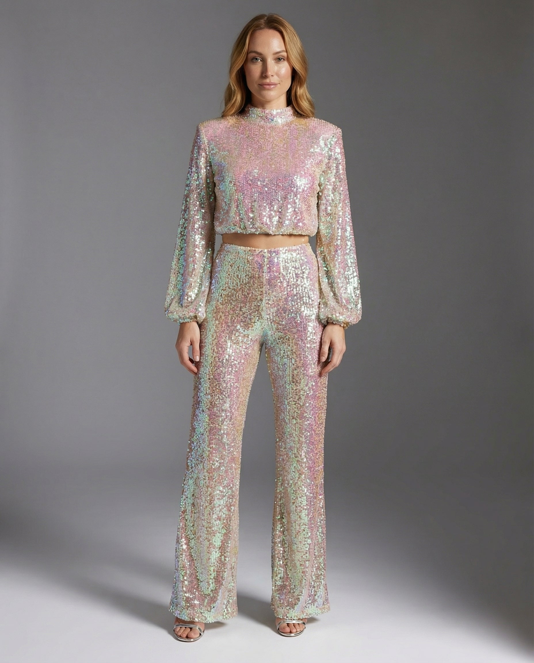 Calla Set — Sterling Sequin Crop & Trousers