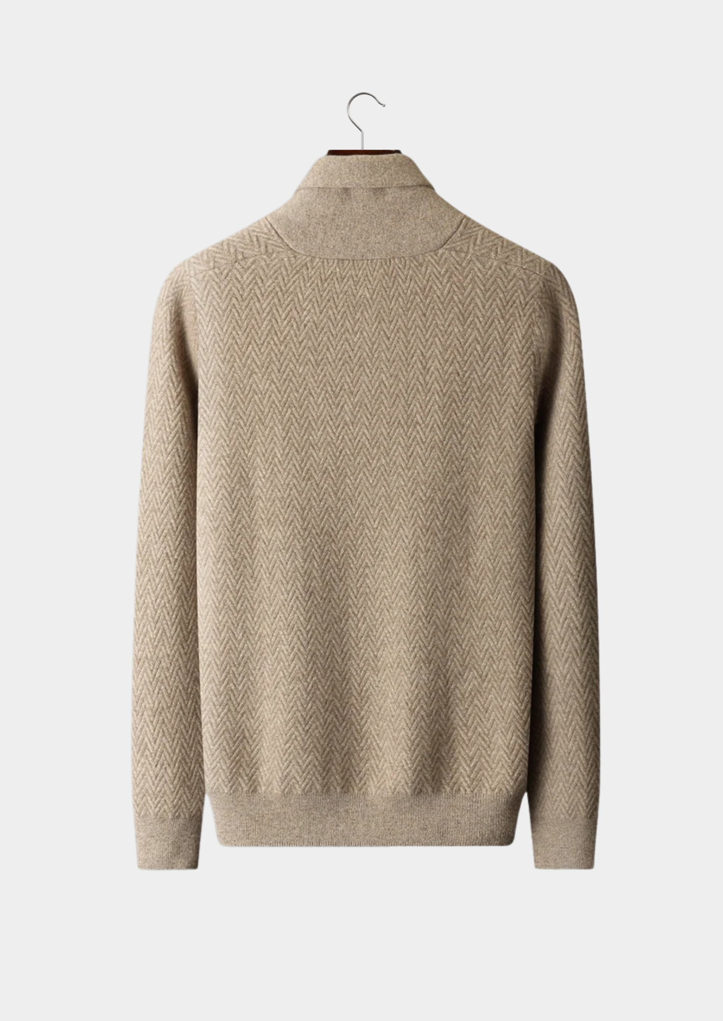 Pull en cachemire premium à boutons et motif zigzag