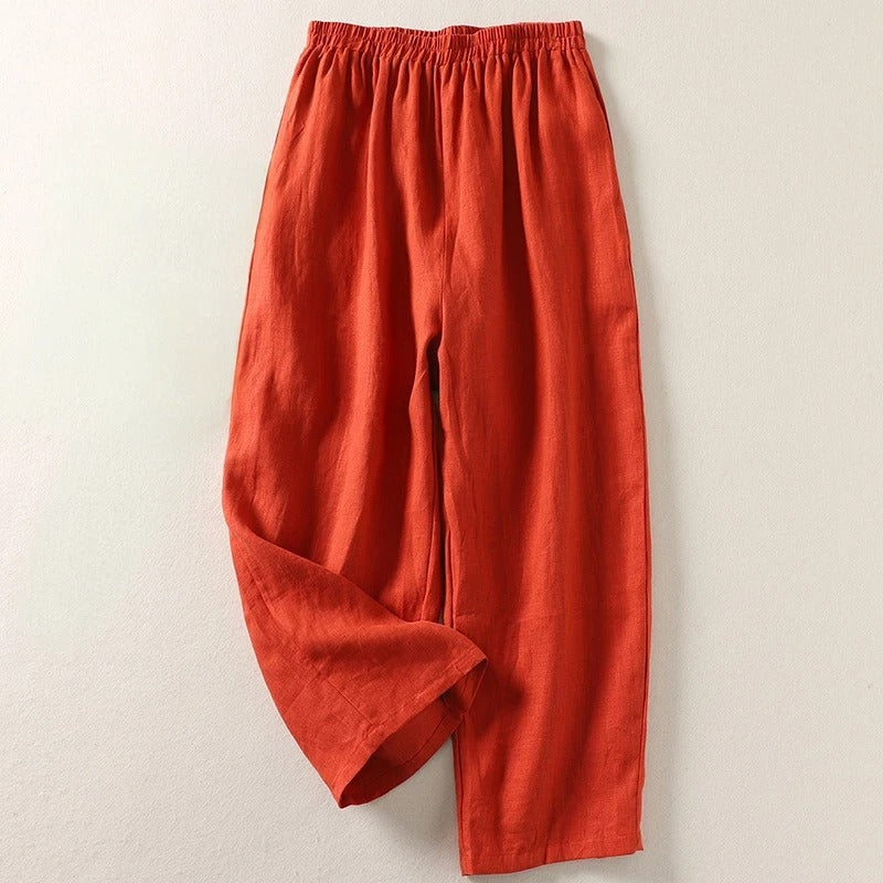 Amalia™ — Pantalon fluide en lin et coton aéré