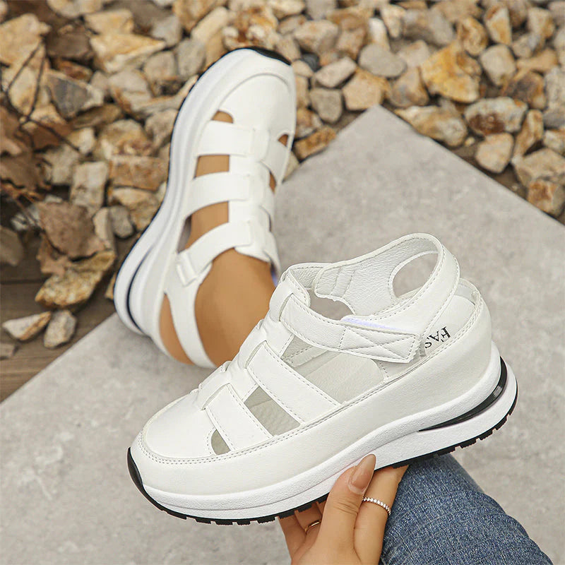 The Sia Platform — Onyx Velcro Sandals