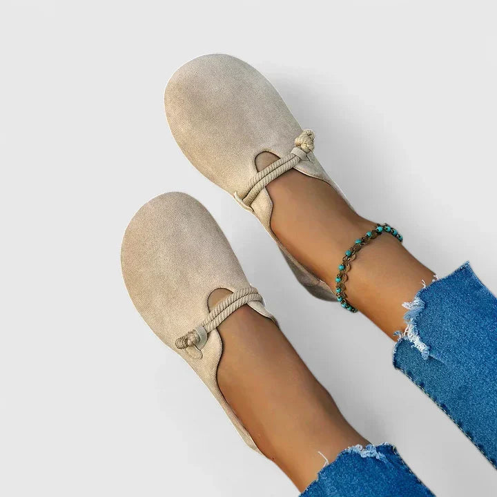The Solene — Honey Suede Moccasins