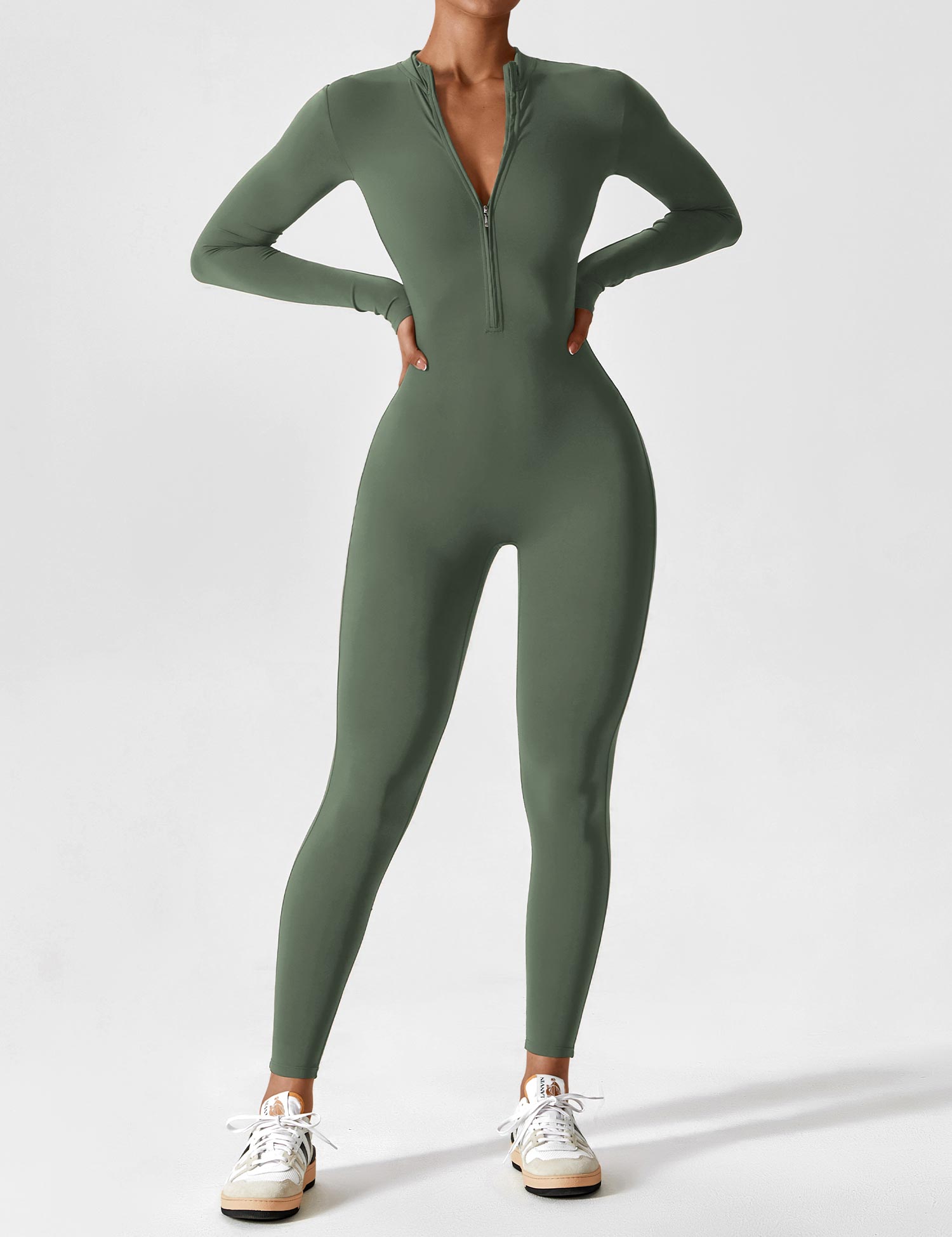 The Vela Zip Jumpsuit — Black Onyx