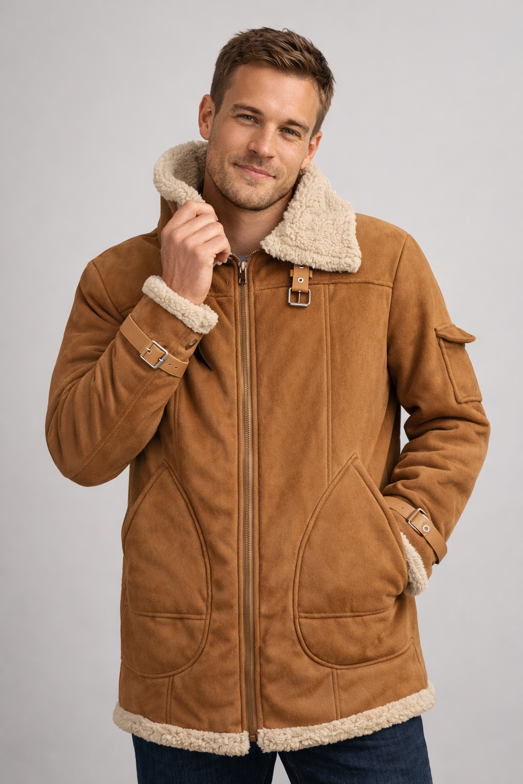 The Kaelen — Saddle Shearling Bomber