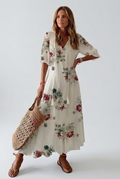 Élodie™ — Robe maxi florale en velours avec élégance
